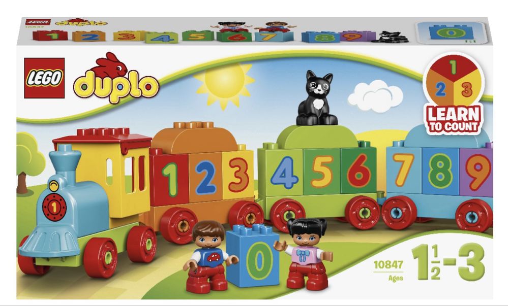 2 набори LEGO DUPLO, з цифрами та залізна дорога