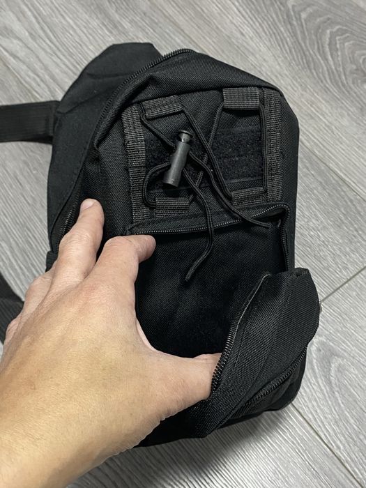 Рюкзак Сумка нагрудна тактична військова, чорна 25х16х7 см