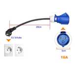 Adaptador Tomada 16A 3,6kw Azul Doméstico Monofásico Tesla e outras