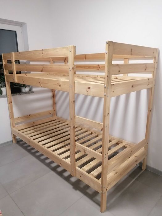 Łóżko piętrowe, drewniane IKEA MYDAL sosna