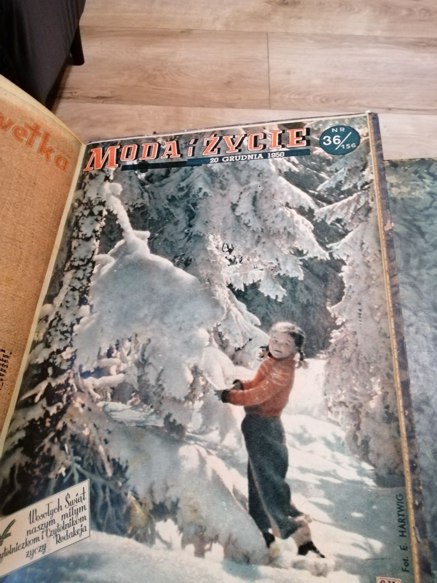 Stara prenumerata moda życie 1950 cały rok. Twarda oprawa