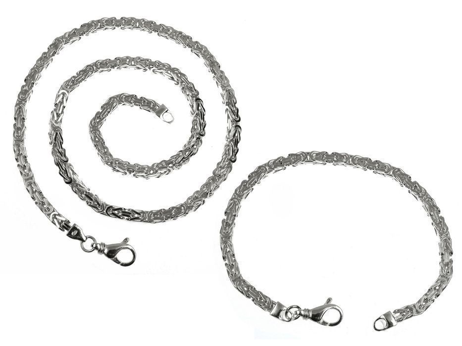 Komplet Łańcuch Bizantyjski Królewski 4.2mm  21cm 55cm Biz100k_21_55