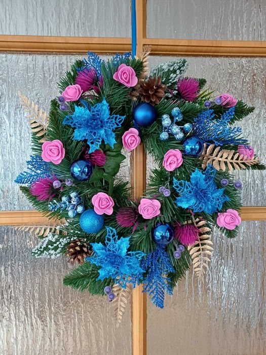 Wianek bożonarodzeniowy na drzwi dekoracja do domu święta