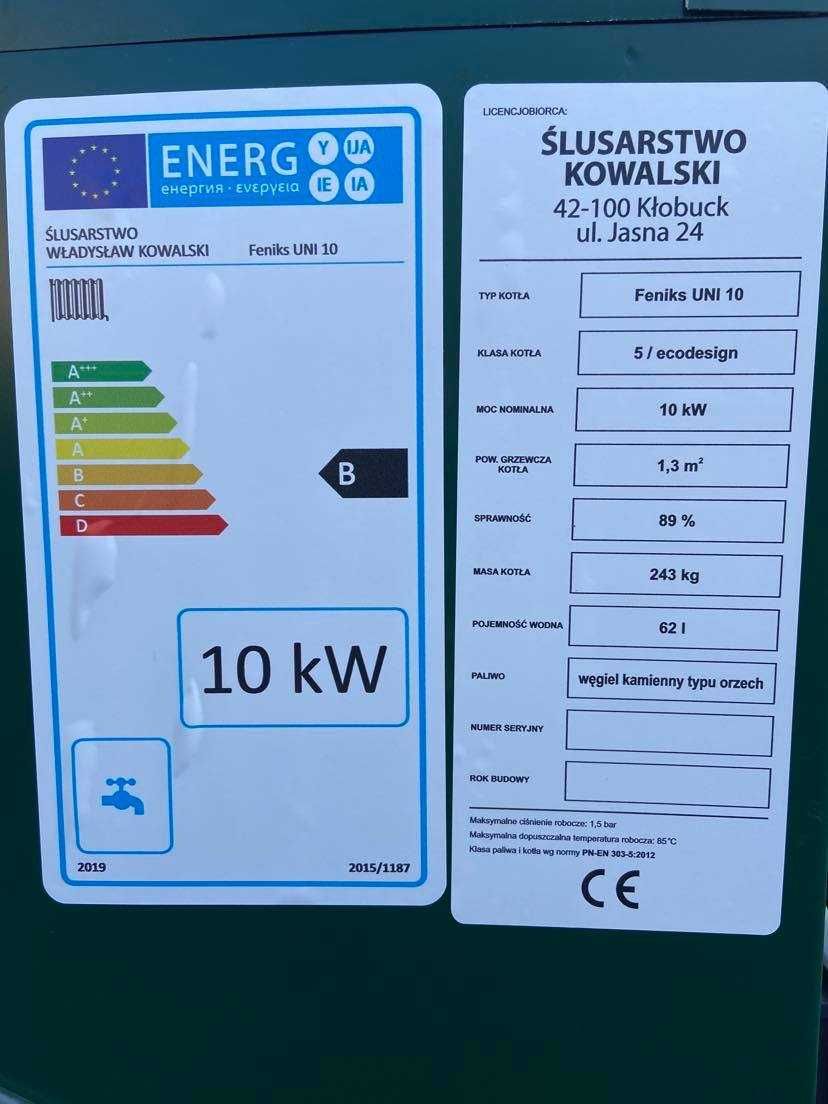 Kocioł piec 10 kW 5 klasa ecodesign na węgiel do 100m2