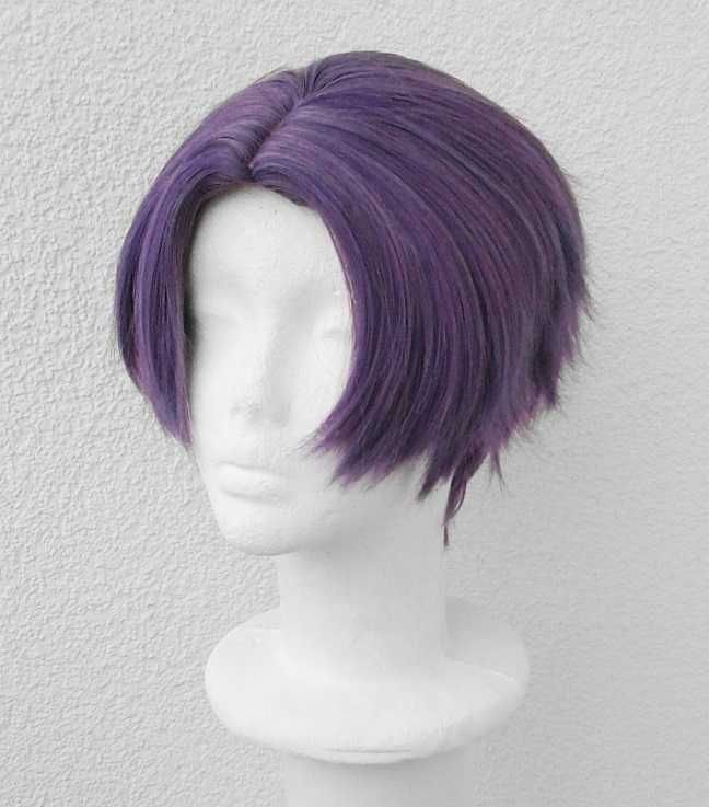 Rafayel Love and Deepspace wig cosplay peruka fioletowa krótka męska