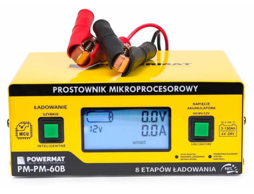 POWERMAT Prostownik Mikroprocesorowy Akumulatorowy 6v - 24v PM0714
