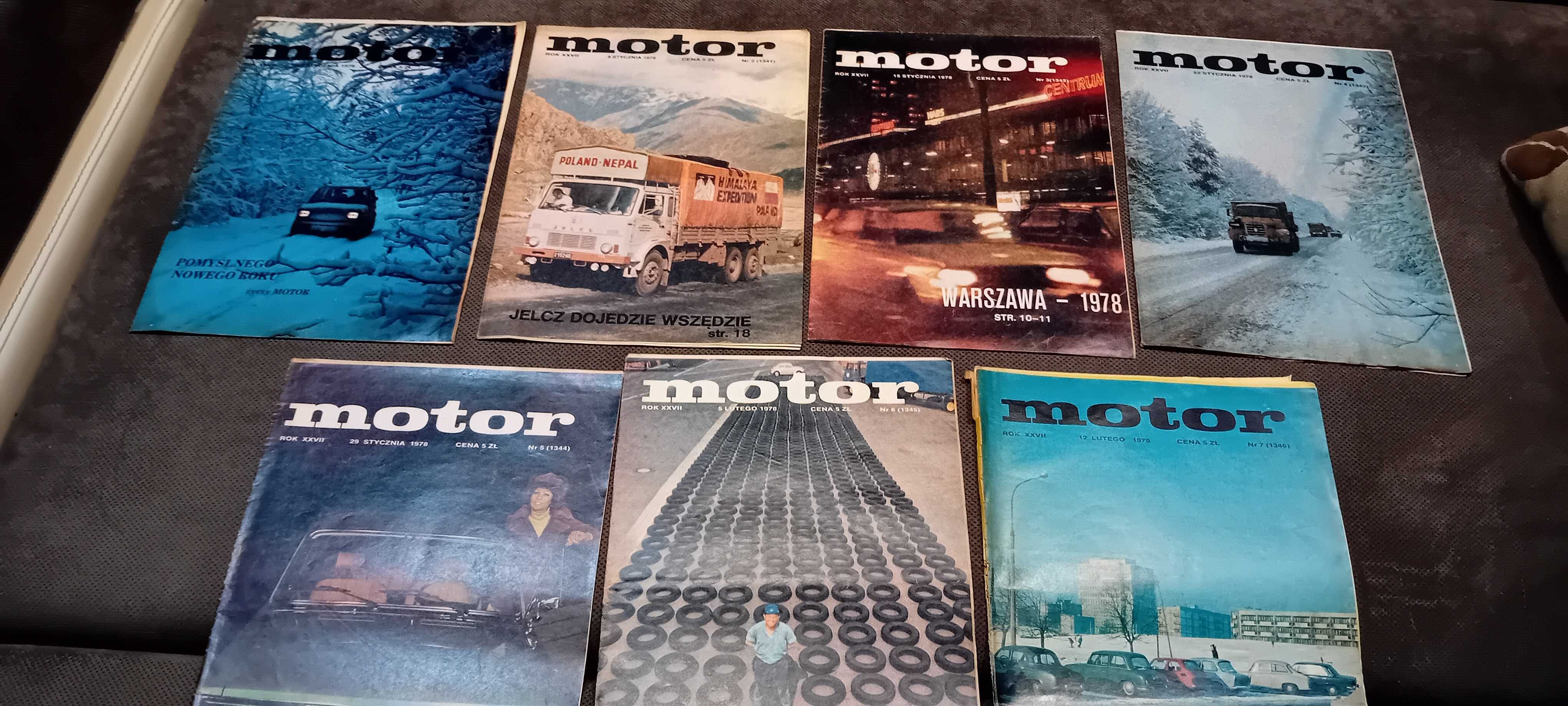 Gazety Motor 1978 rok 7 sztuk numery 1-7