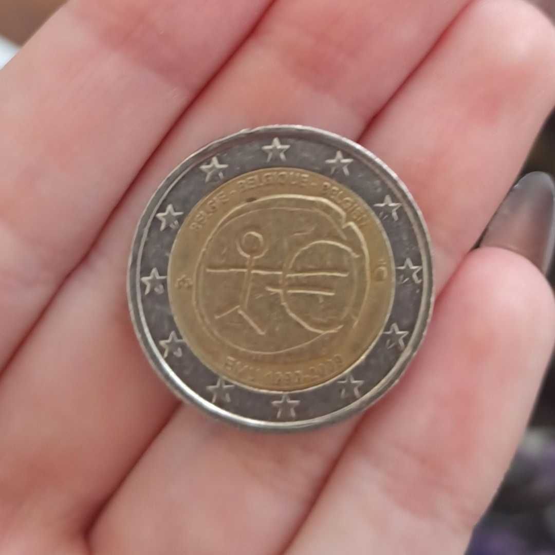 moeda comemorativa 10° aniversário EMU / UEM  2 euros (Bélgica 2009)