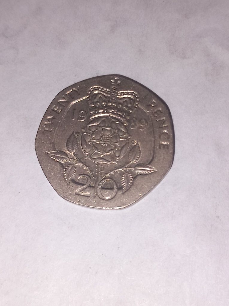 Moeda twenty pence 1982 e 1989