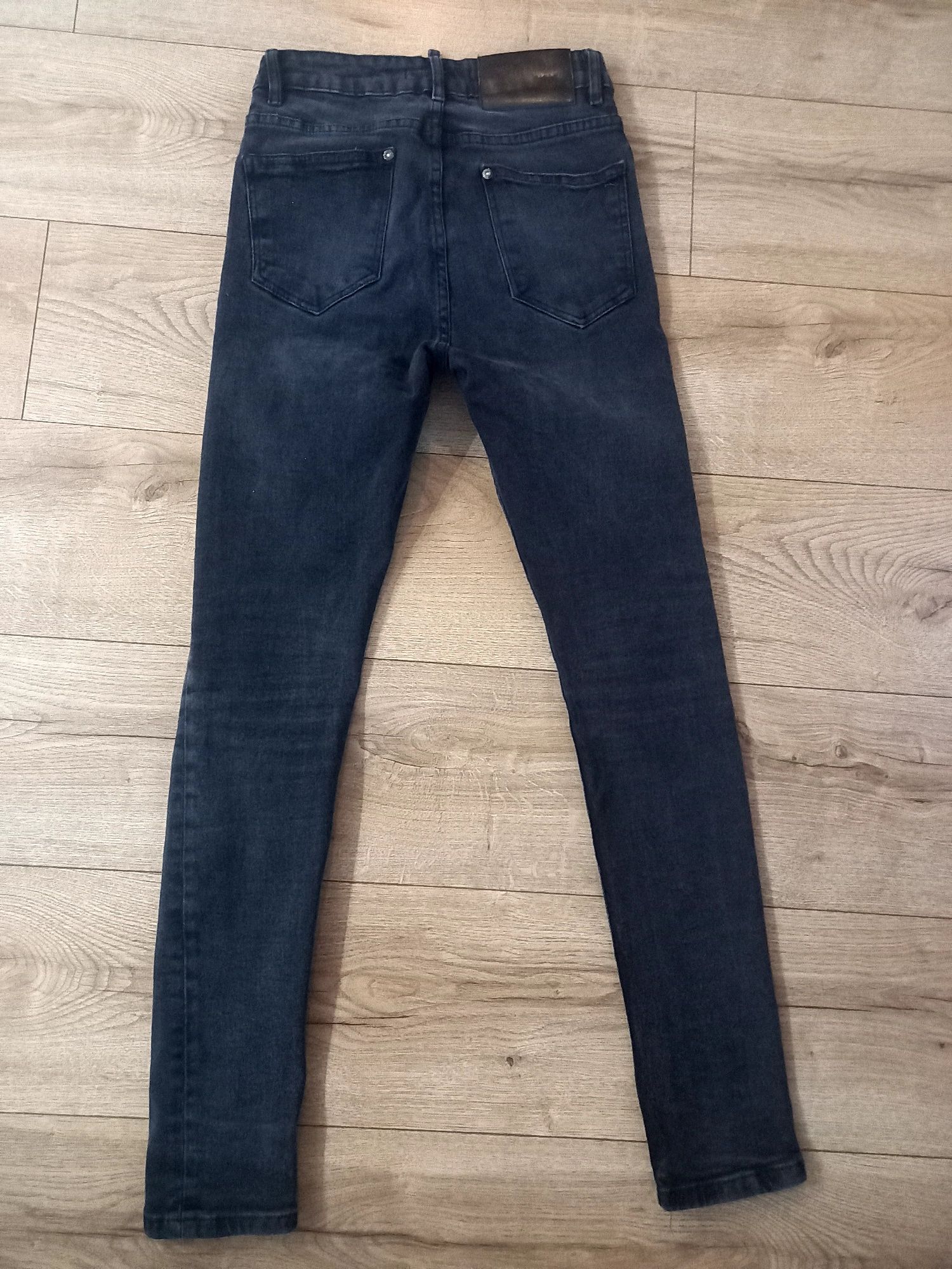 Spodnie jeansy skinny męskie chłopięce skinny czarno-szare Zara r. 36