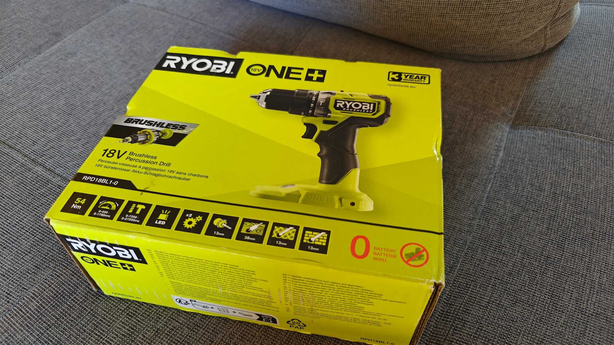 WKRĘTARKA UDAROWA RYOBI bezszczotkowa 18V  ONE+ 52Nm korpus RPD18BL1-0