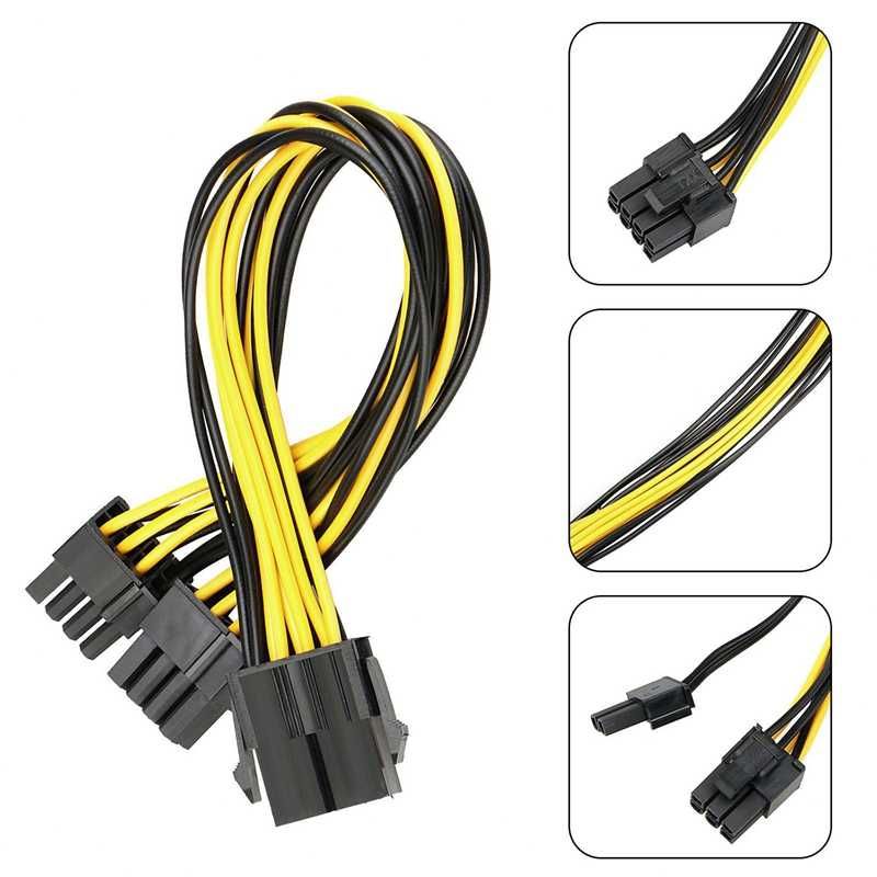 Cabo PCI-e splitter de 8PIn para 2x 8Pin( 6 +2 ) , Novo