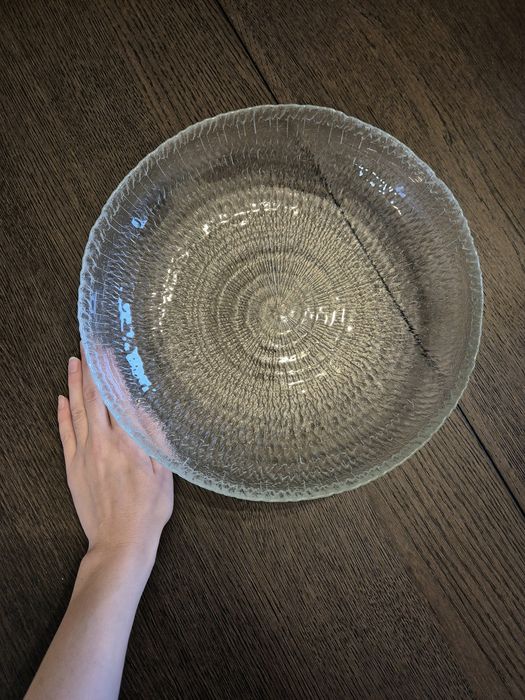 Vintage duża misa patera ozdobna żłobiona retro minimalistyczna