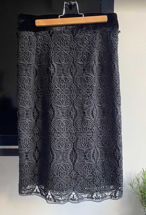 Zara Spódnica czarna ażurowa M