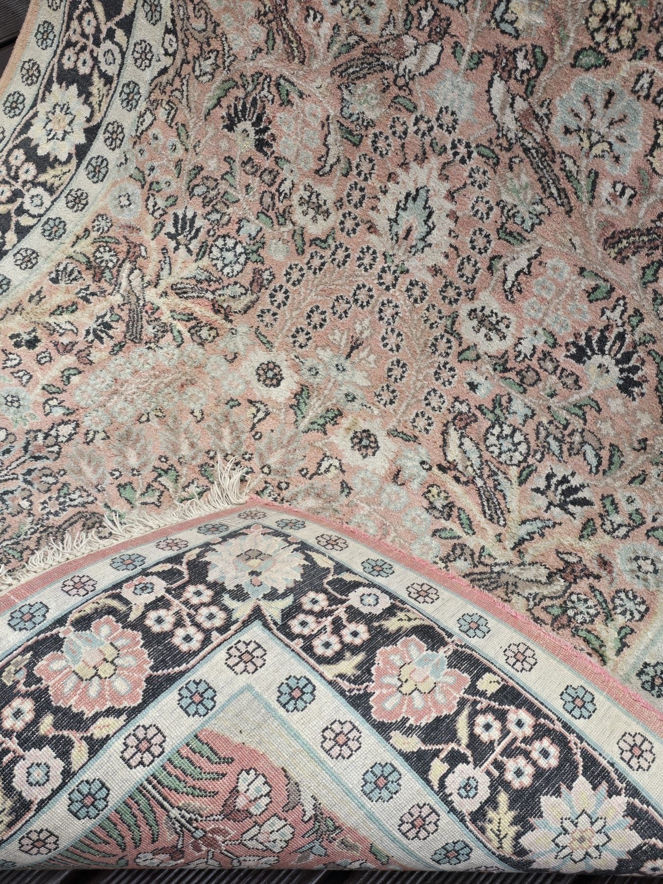 Jedwabny perski Qom - Ghoum - Rękodzieło dywan z jedwabiu - 130 x 196
