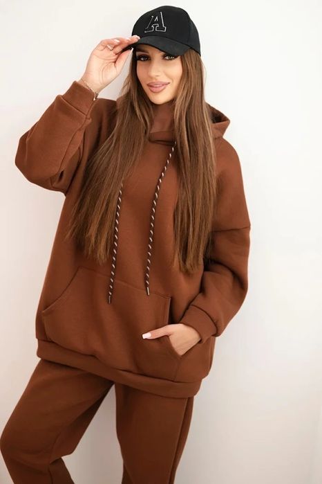 Dres damski Basic oversize brąz czekolada nowość