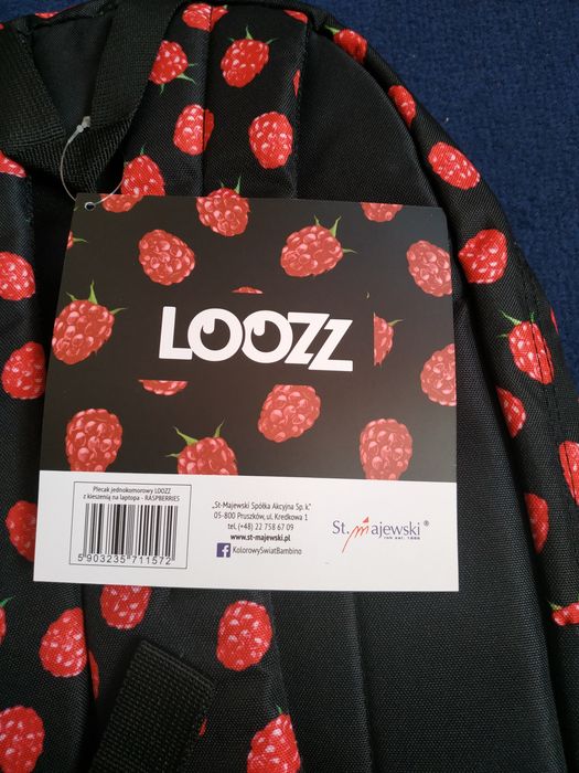 Plecak z przegrodą na laptopa Loozz Maliny Raspberries nowy