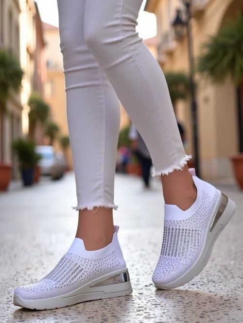 3 KOLORY 36 37 38 sneakersy 39 40 41 tkaninie z cyrkoniami materiałowe