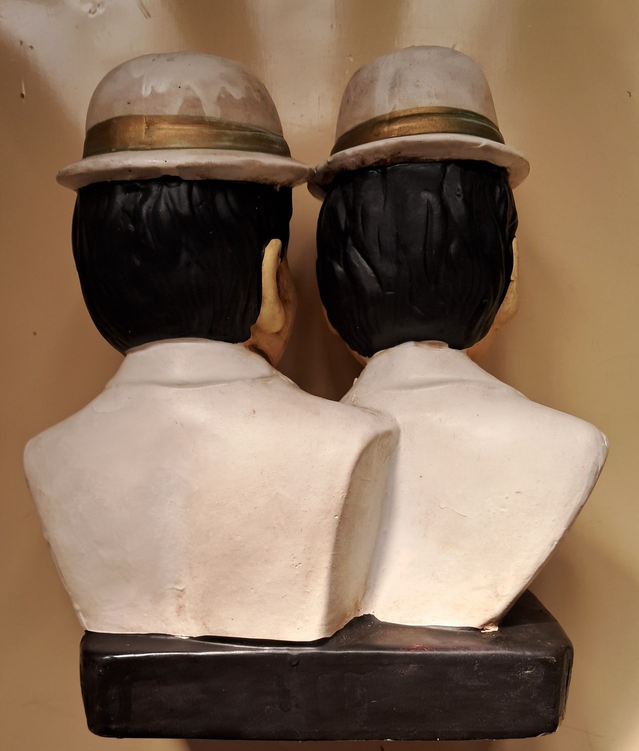 Busto Vintage em cerâmica de Bucha e Estica, Stan Laurel & Oliver Hard