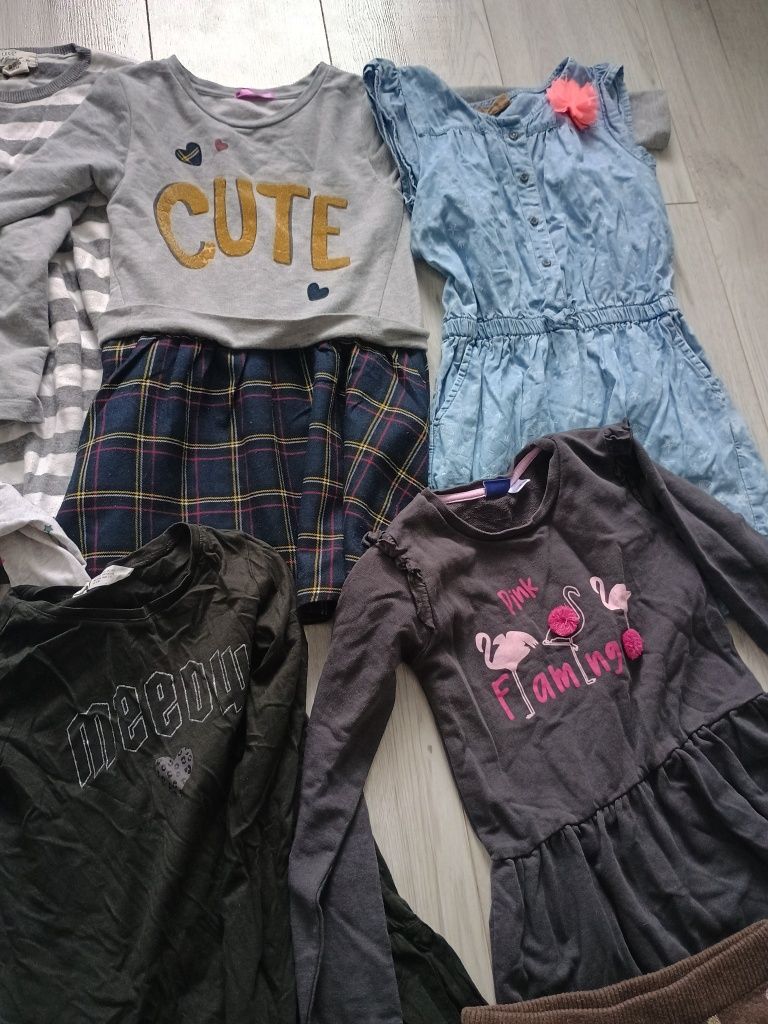 Zestaw 9 szt hm h&m 122 128 sukienki długi rękaw