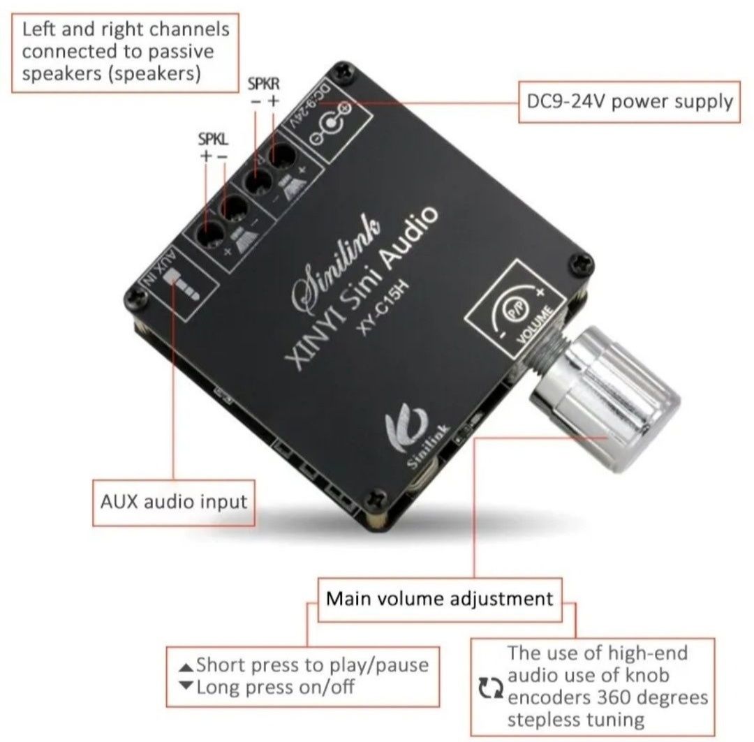 Блютус Підсилювач звуку 2 по 50w+USB, та BT 2по 20 w