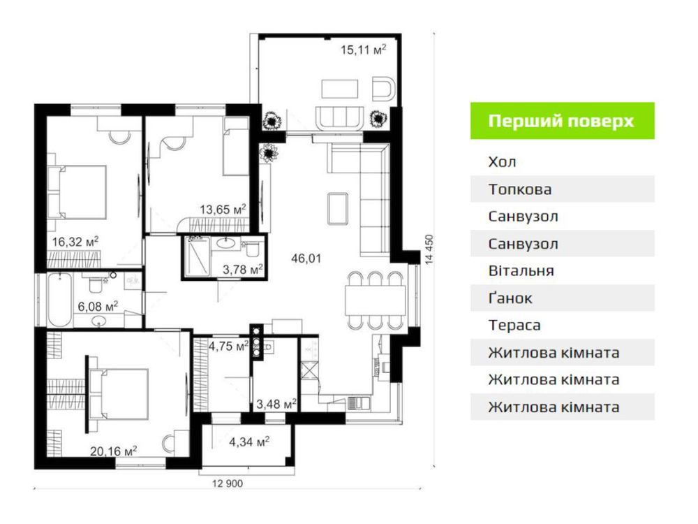 Новий будинок с. Погреби Броварського р-н 134 кв. М