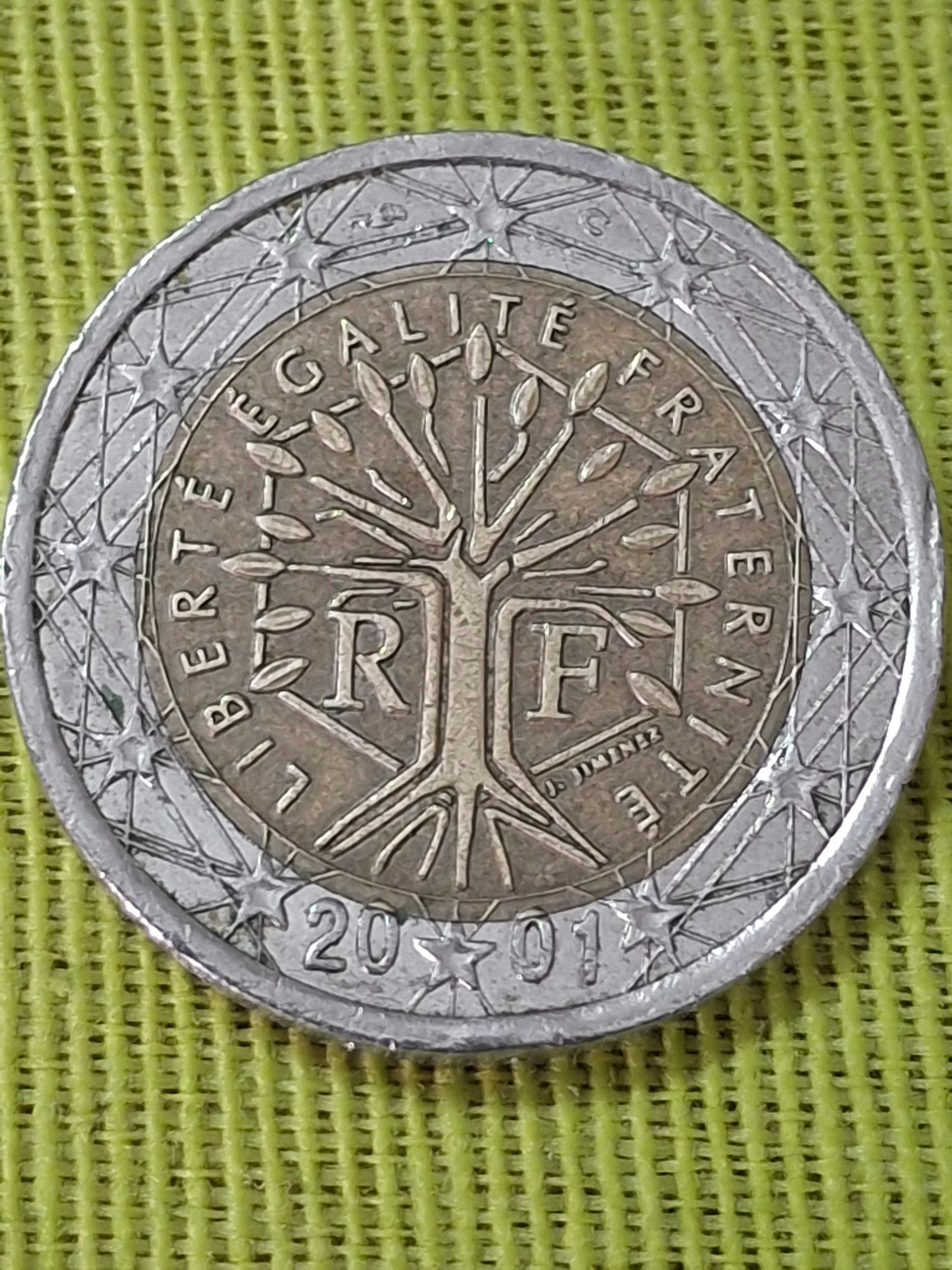 Moedas de 2 euros 2001 defeito