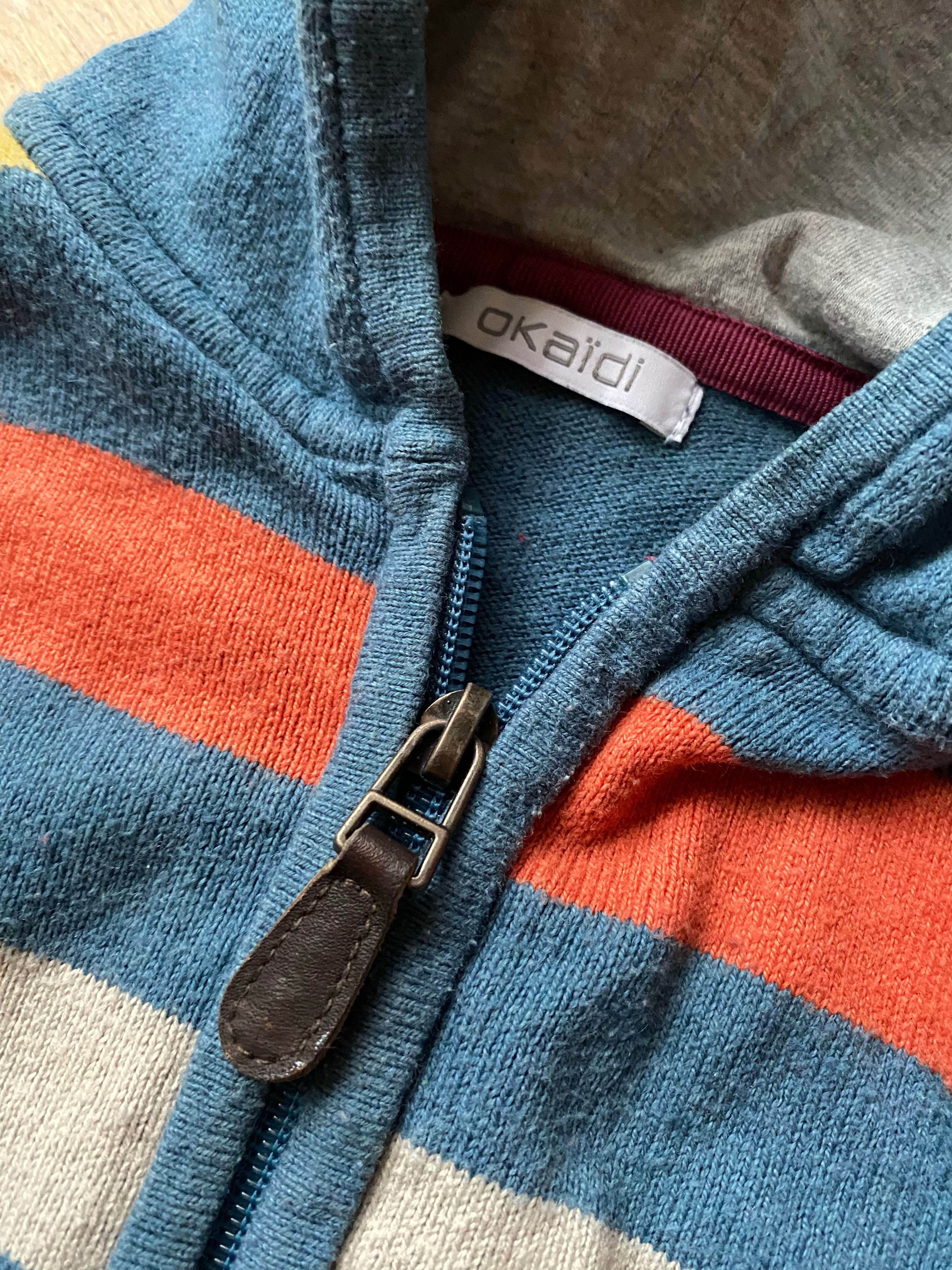 Bluzy z kapturem Obaibi, cienka + ciepła z misiem, r. 94