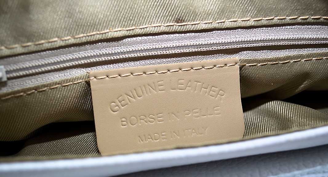 GENUINE LEATHER Torebka llistonosk skóra naturalna