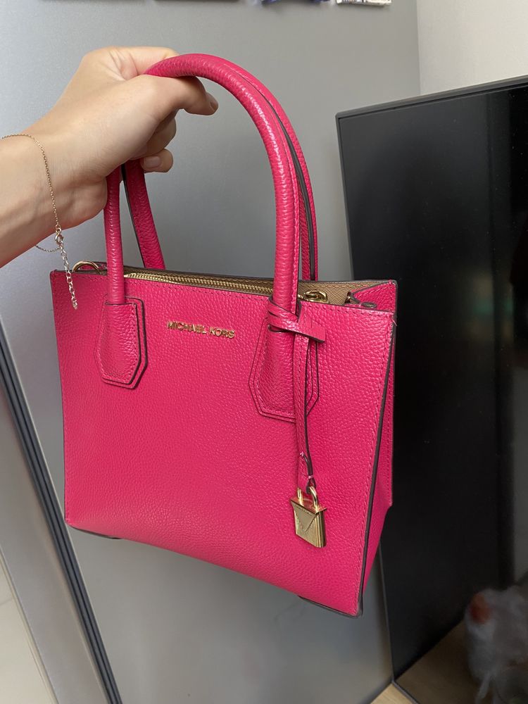 Oryginalna różowa torebka Michael Kors Mercer Medium ultra pink