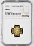 10 марок 1882 NGC мс 64 ЗОЛОТО