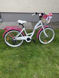 Rower młodzieżowy Alice 24 cale dla dziewczynki Biało-różowy NOWY !!!