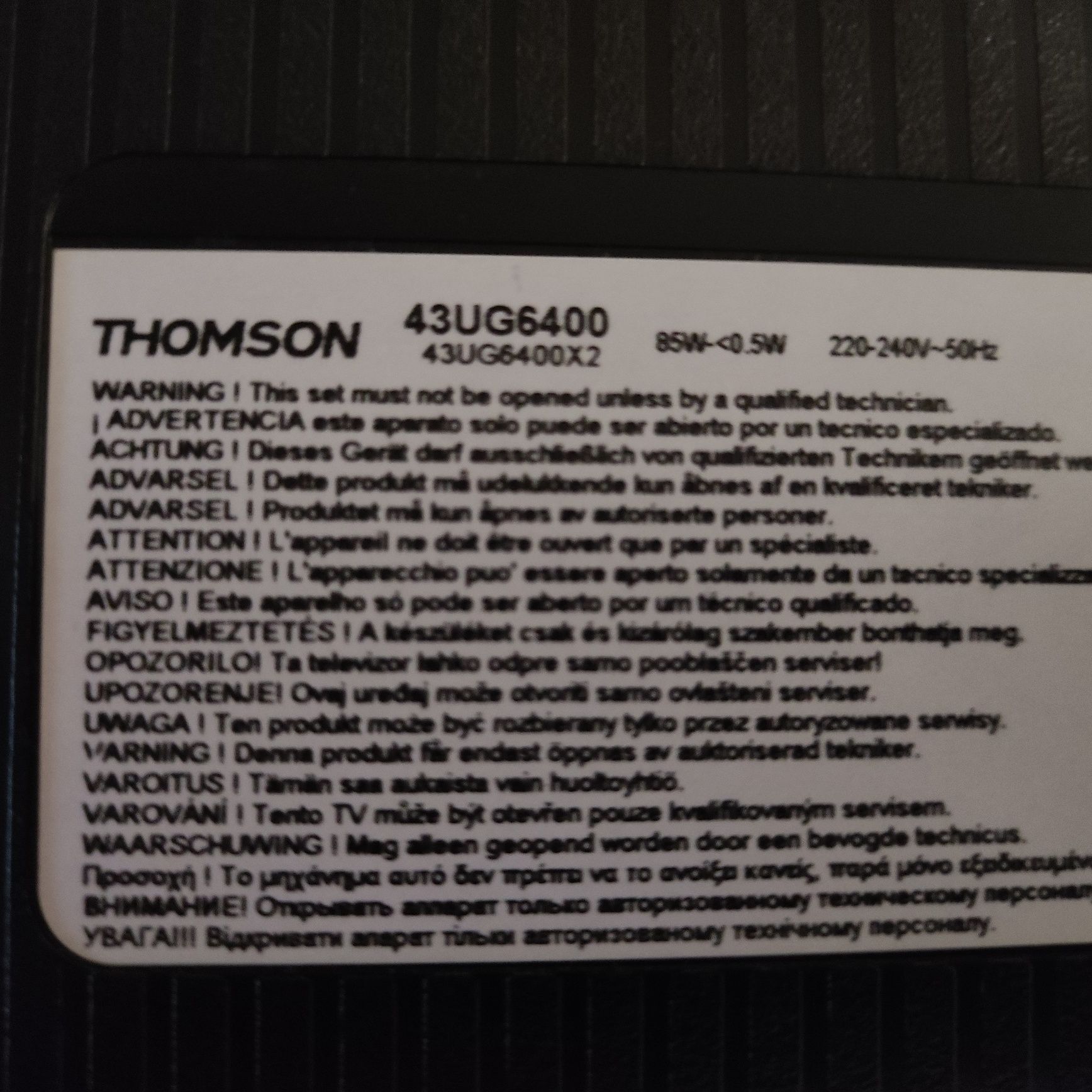 Телевізори Thomson 43UG6400, Toshiba 32W1753DG, Panasonic TX-LR32C3