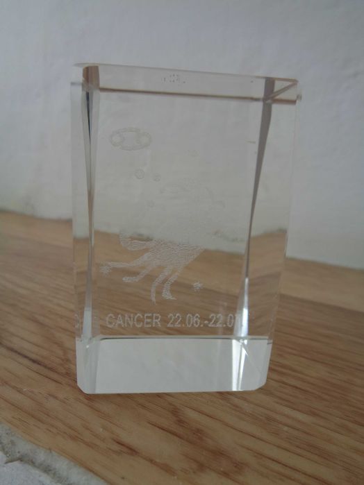 кришталь Рак голограма преспап'є 6,0*3,7*3,7см нове