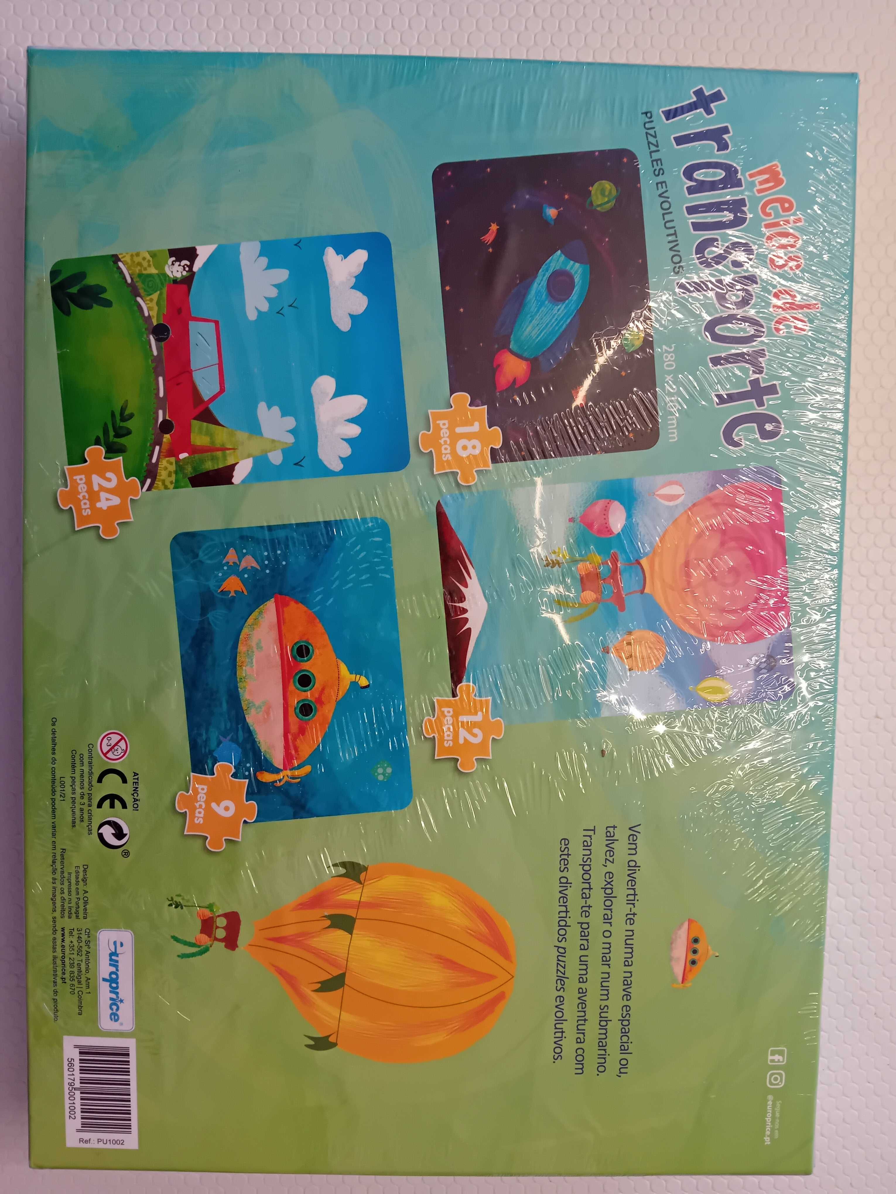 Puzzles evolutivos  4 em 1 - Meios de transporte