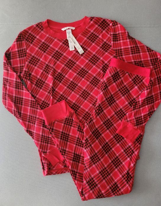 VICTORIA'S SECRET oryginalna z USA pizama thermal czerwona krata S