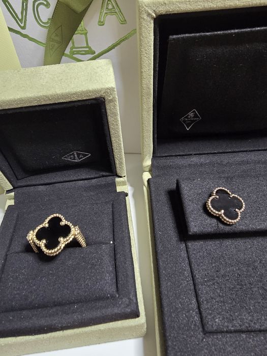 Кольцо Van Cleef, двусторонняя модель. Кольцо с бриллиантом