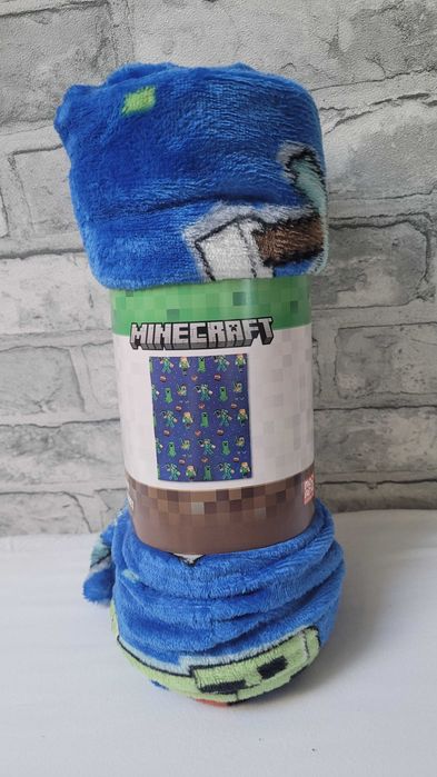 Koc minecraft z flanelki polarowej