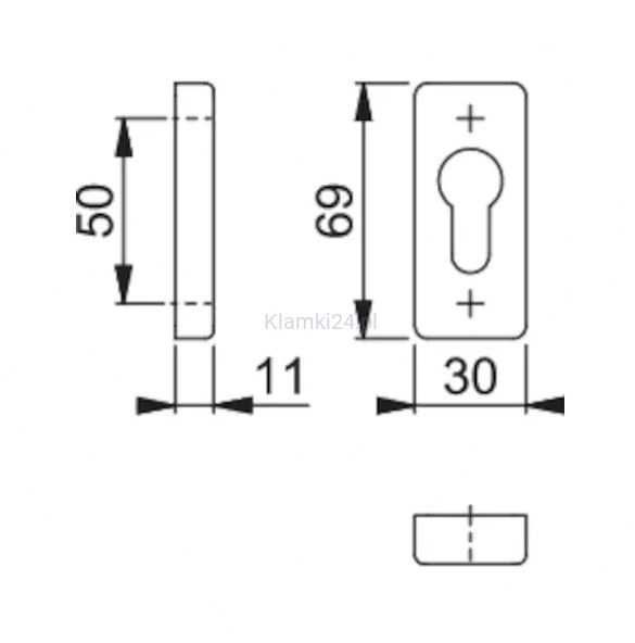 Komplet rozet HOPPE 844PS z aluminium, prostokątne