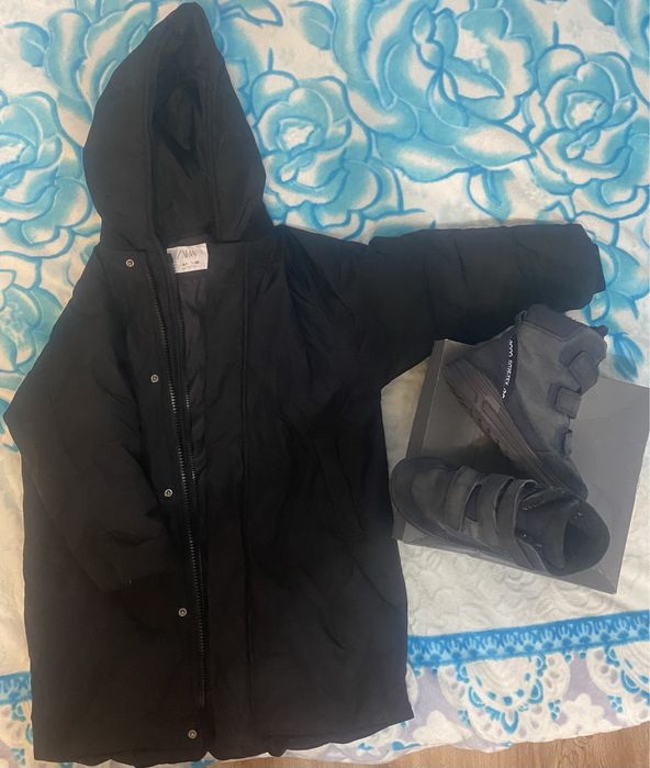 Зимова куртка Zara на хлопчика + зимові черевики Ecco