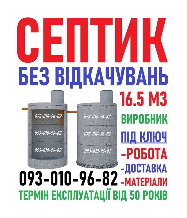 Септик під ключ. Каналізація с бетонних кілець. Копка та модернізація.