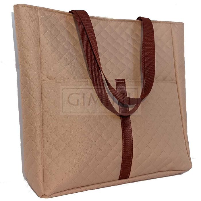 Torebka GIMINI shopper, torebka na zakupy, torba damska duża CREAMOWA
