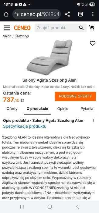Fotel szezlong x 2