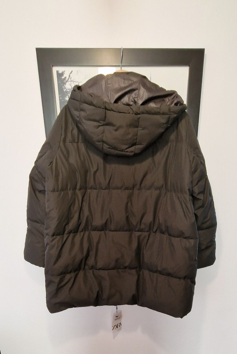 Długa kurtka puchowa zimowa  Zara wodo I wiatroodporna