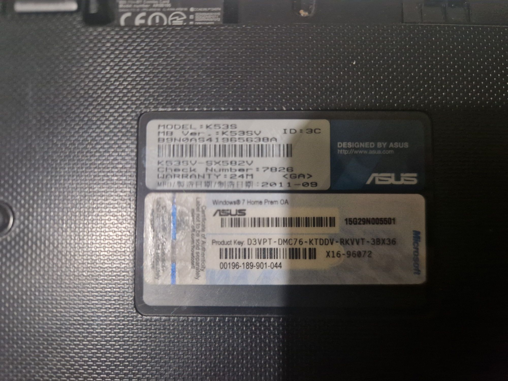 ASUS K53S 6Gb RAM / Windows 10