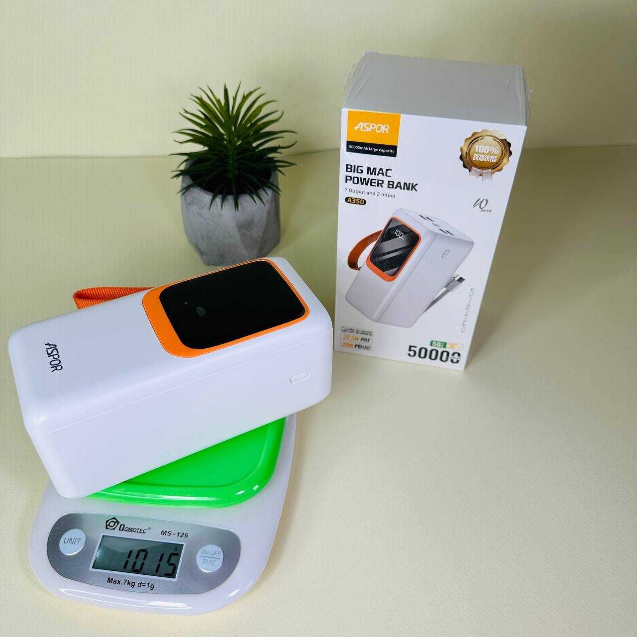 Aspor 350 Original Повербанк 50000 mAh 22.5W Швидка зарядка Power bank