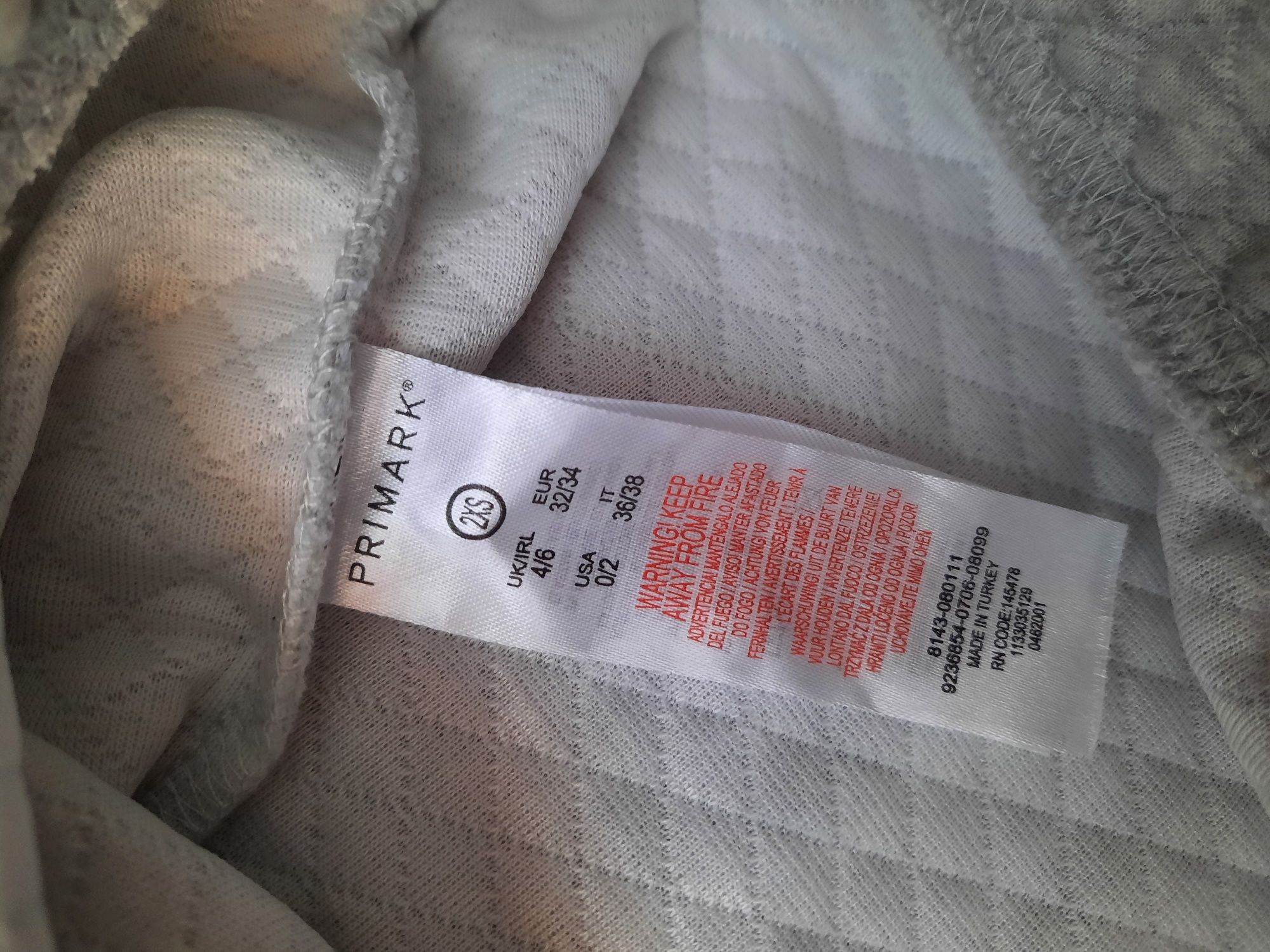 Bluza Primark, szara, pikowana, rękaw 3/4