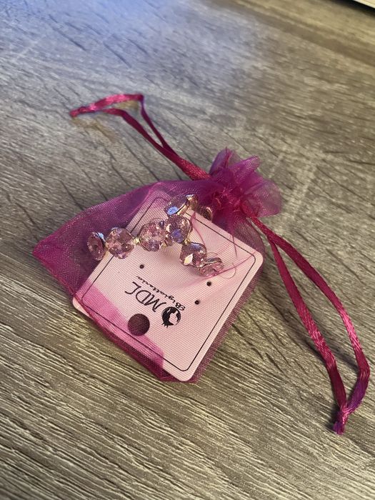 Сережки кільця з каміннями, гвоздики (нові)