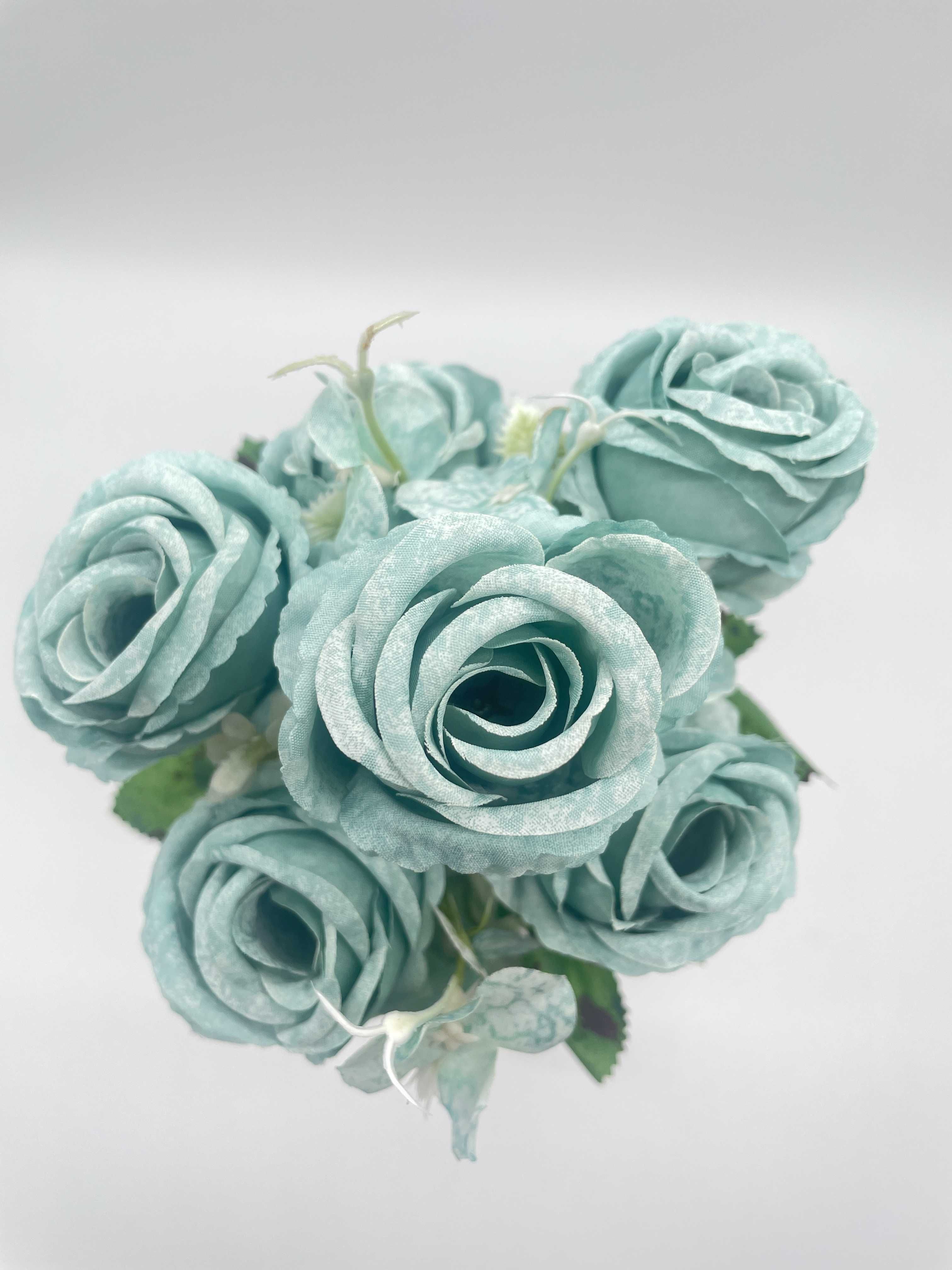 Bukiet Kwiatów Róży Niebieski Wazon 29 cm