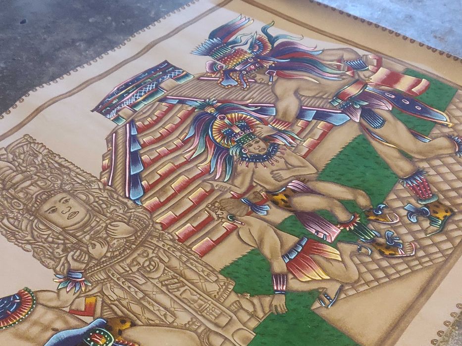 Quadro em pele pintador à mão